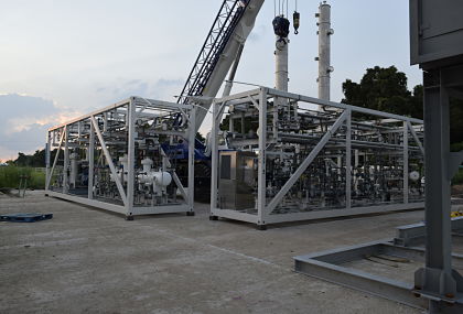 INFRA Technology’s M100 GTL Plant plug-and-play process modules started arriving on site